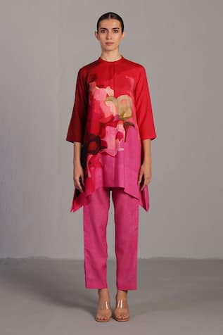 Clos Fuchsia Pink Designer Kurta & Pant Set 