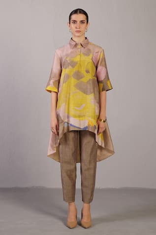 Clos Designer Linen Silk Kurta & Pant Set 