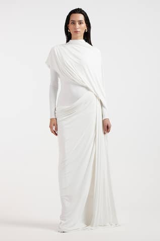 Deme By Gabriella Designer Off White Gown 