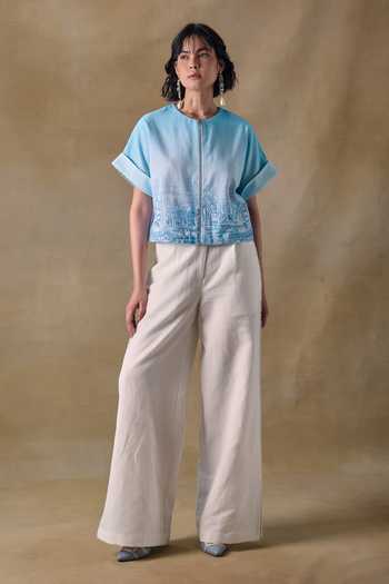 Pocketful Of Cherrie Asilah White Straight Trousers 