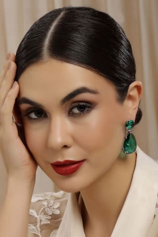 Ruby Raang Green Doublet Earrings 