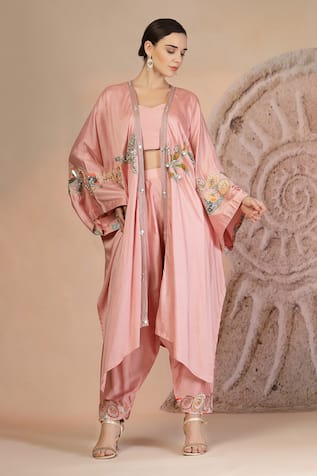 Soniya G Powder Pink Designer Cape Set 