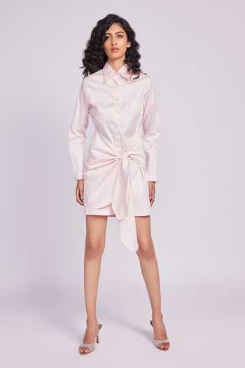 Dev And Viv Blush Cotton Shirt Dress 