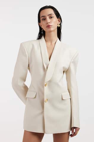 Deme By Gabriella Off White Cleo Blazer Dress 