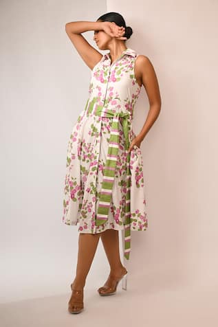 Rimi Nayak Bougainvillea Printed Summer Dress 
