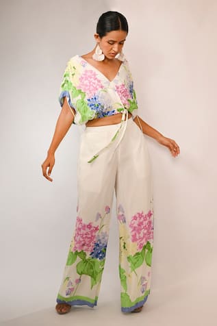Rimi Nayak Floral Printed Top & Trouser Set 