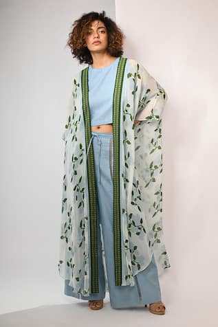 Rimi Nayak Hydrangea Printed Overlay 