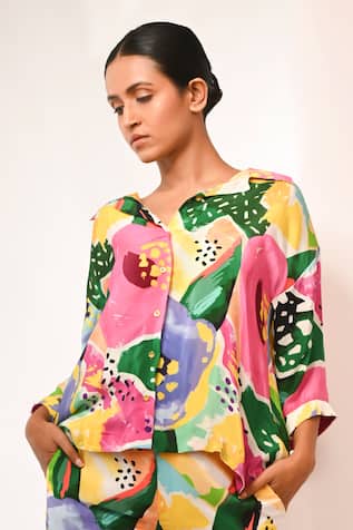 Rimi Nayak Multicolour Floral Printed Shirt 