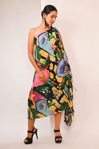 Rimi Nayak Watersplash Floral Printed Dress 
