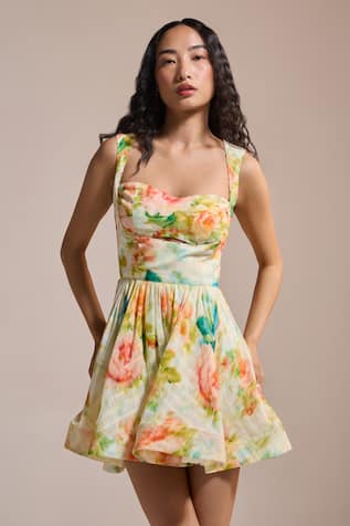 The Iaso Floral Whirl Mini Dress 