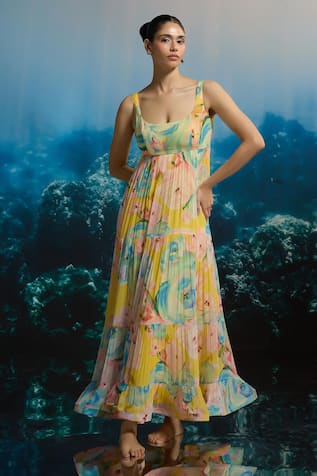 THE IASO Watercolor Bloom Maxi Dress 