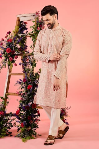 Kasbah Chikankari Pink Kurta 