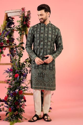 Kasbah Black Chikankari Designer Kurta 