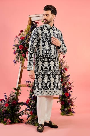 Kasbah Blue Ombre Chikankari Kurta 