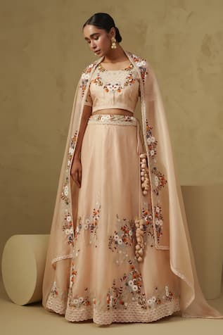 Kesar Studio Malang Pink Silk Lehenga Set 