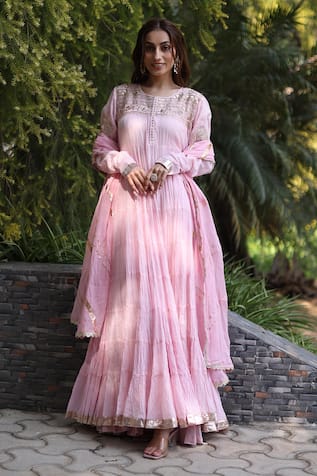 Nazar By Indu Blush Pink Anarkali With Dupatta 