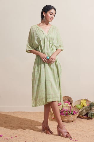Dressfolk Green Check Tunic Dress 