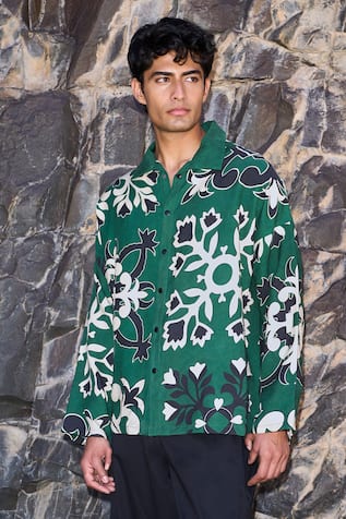 Dash And Dot Motif Shirt 