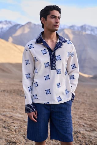 Dash And Dot Textured Knit Shorts 