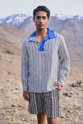 Dash And Dot Jacquard Stripe Lace Shorts 