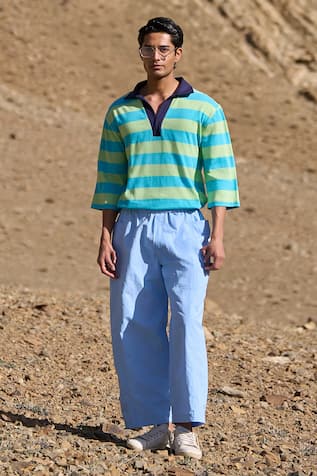 Dash And Dot Sky Blue Pocketed Pant 