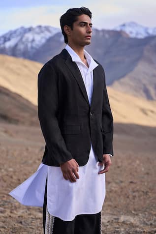 Dash And Dot Black Linen Blazer 