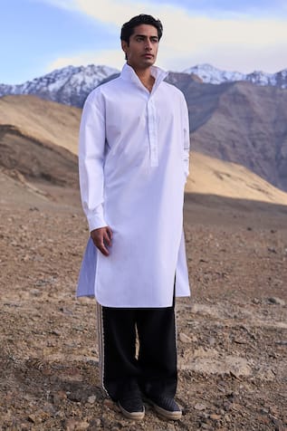 Dash And Dot White Longline Shirt Kurta 