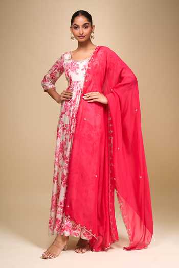 Samyukta Singhania Floral Print Anarkali Set with Dupatta 