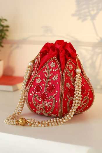 The Tan Clan Baag Hot Pink Lotus Potli 