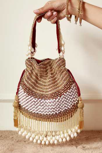 The Tan Clan Dua Pearl Potli Bag 
