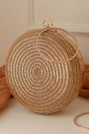 The Tan Clan Glitz Round Clutch 