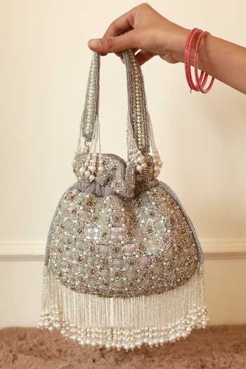 The Tan Clan Sehaj Tasselled Potli Bag 