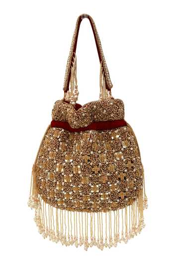 The Tan Clan Sehaj Tasselled Potli Bag 