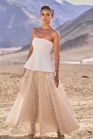 Dash And Dot 3D Floral Sequin Lehenga 