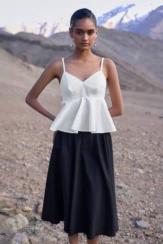 Dash And Dot Sleeveless Top & Skirt Set 