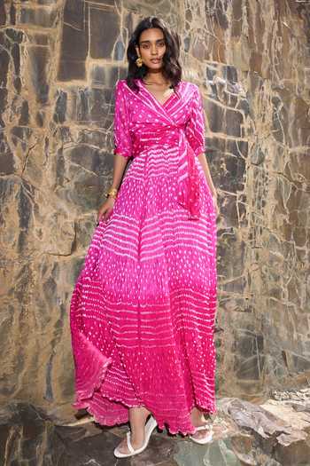Dash And Dot Bandhani Flared Skirt 
