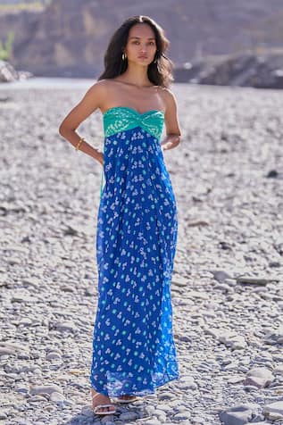 Dash And Dot Bandhani Draped Dress 