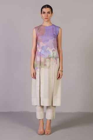 Clos Pastel Multicolor Designer Kurta & Pant Set 