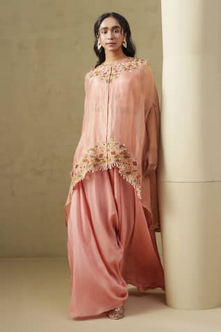 Kesar Studio Flamingo Handwork Cape Set 