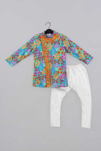 Little Brats Designer Floral Kurta & Pajama Set 