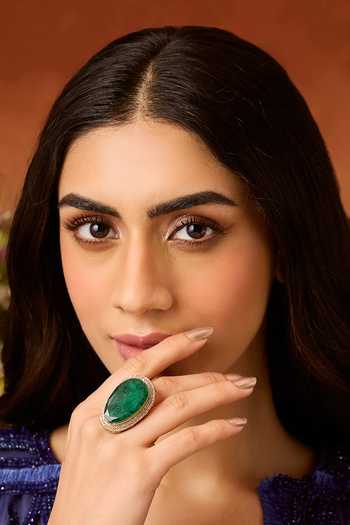 Paisley Pop Green Doublet Stone Statement Ring 