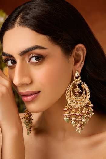 Paisley Pop Kundan Chandbali Earrings 