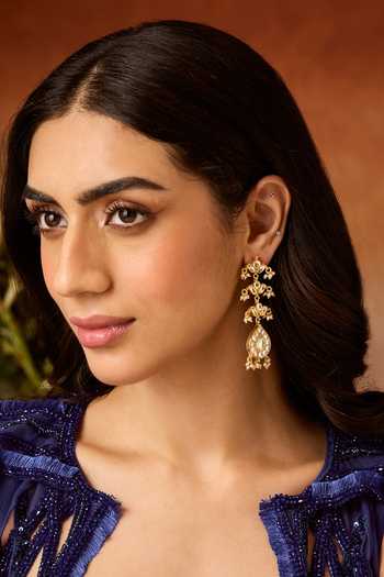 Paisley Pop Kundan Gold Plated Earrings 