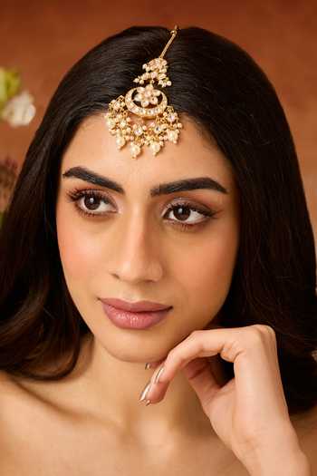 Paisley Pop Kundan Maangtikka with Pearls 