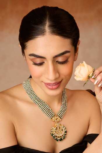 Paisley Pop Green Kundan Necklace 
