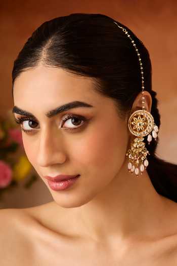 Paisley Pop Kundan Pearl Designer Earrings 
