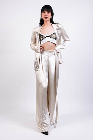Coin Embroidered Blazer & Pant Set 