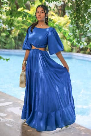 Foram Patel Electric Blue Designer Dress 