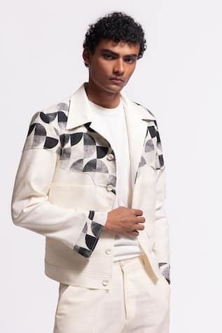 Balance by Rohit Bal Ivory Designer Linen Jacket 