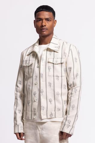 Balance by Rohit Bal Ivory Floral Printed Designer Jacket 